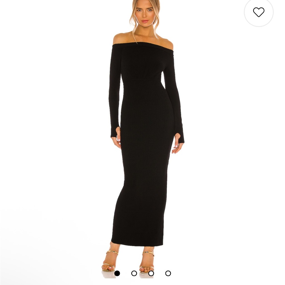 New with Flaw - Michael Costello Off Shoulder Bodycon Maxi Dress in Black M